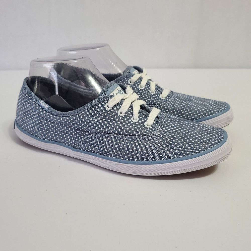 Keds Blue & White Polka Dot Lace Up Sneakers Women's Size 9